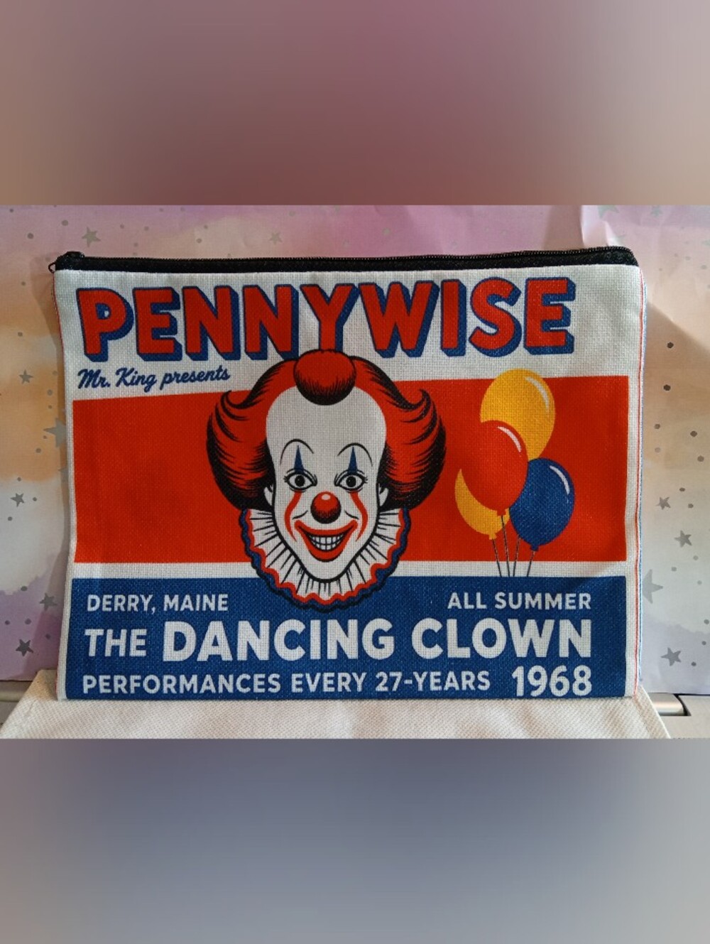 PENNYWISE The Dancing Clown Red/Blue Canvas Pouch